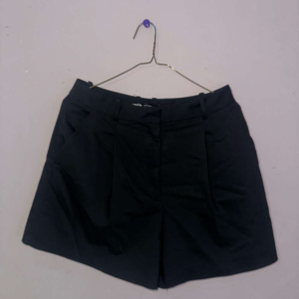 Zara Black Bermuda Shorts Relaxed Fit Cotton